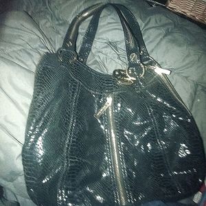 Michael kors black snakeskin shoulder bag 235116004934